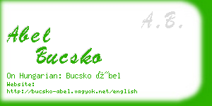 abel bucsko business card